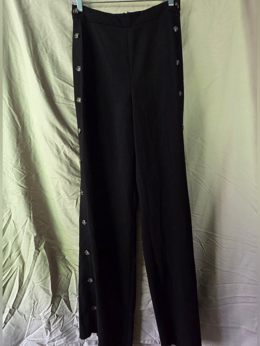 Express Black Side-Button Wide Leg Pants